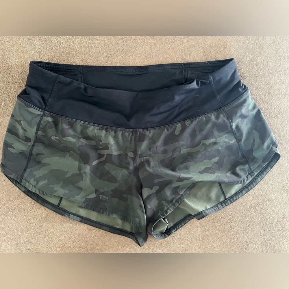 lululemon athletica Green Camo Athletic Shorts